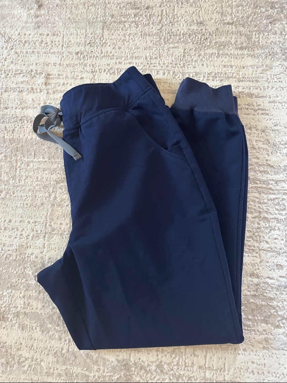Figs Navy High Waisted Zamora Jogger Pants